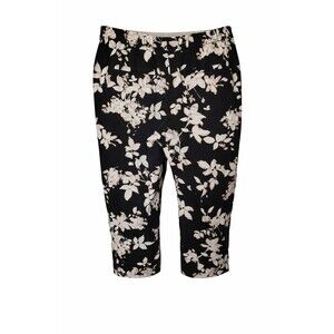 Isaac Mizrahi Live Floral Capri Pants Women’s Size 14 Black  Stretch Pull-On